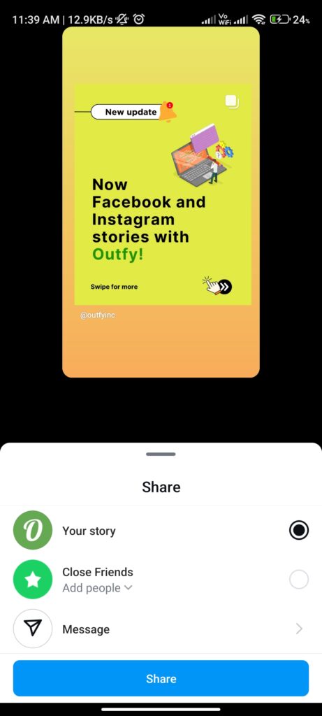 Share Instagram Story