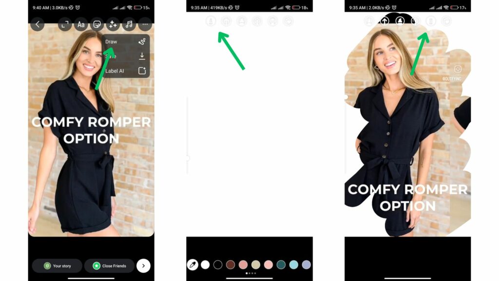 How to change background color on Instagram stories : Solid color 