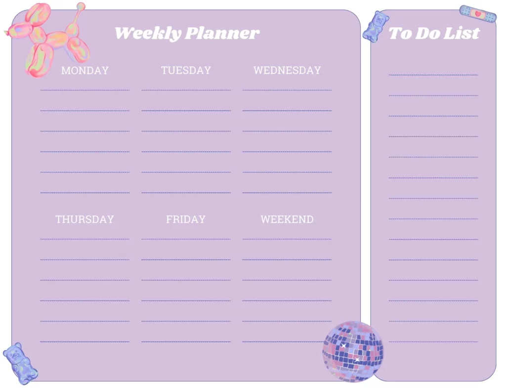 Weekly planner