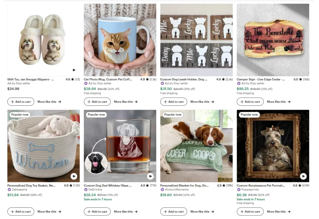 Pet Products on Etsy