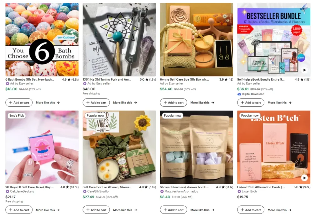 Self-Care & Wellness Products on Etsy